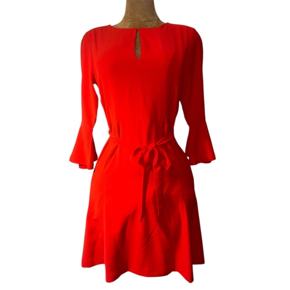 NWT Ann Taylor Vibrant Red Long Bell Sleeve Dress, Sz 8, business, Holidays